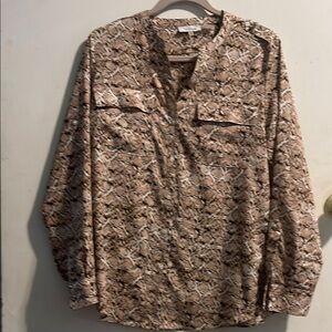 Calvin Klein Brown Snake‎ Print Top
